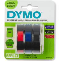 Dymo Embosser pr&aelig;getape 9mm bl&aring;/r&oslash;d/sort