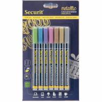 Securit kridtmarker 1-2mm 7 metalliske farver