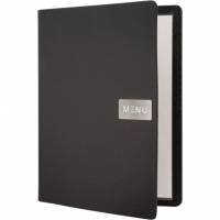 Securit menuomslag l&aelig;der A4 sort