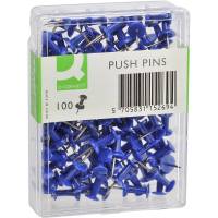 Q-connect Push Pins bl&aring; 100stk