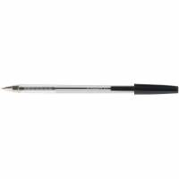 Kuglepen Q-Connect 0,7 Stick m/hætte Sort - 50 stk