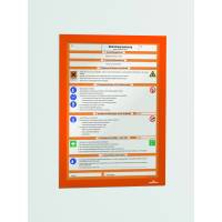 Durable Duraframe A4 selvkl&aelig;bende magnetramme orange 2stk