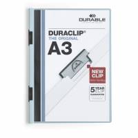 Durable Duraclip&reg; A3 klemmappe lysebl&aring;
