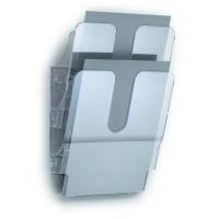 Durable FLEXIPLUS brochureholder med 2 v&aelig;gh&aelig;ngt bakker til A4-format