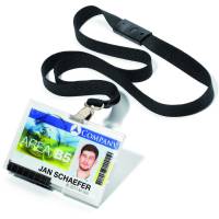 Durable Pushbox kortholder til 1 kort med halsb&aring;nd