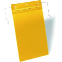 Durable lagerlomme m/wirebeslag A4 h&oslash;jformat gul