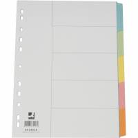 Q-connect faneblade i A4 5-delt i flerfarvet karton