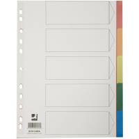 Q-connect faneblade i A4 5-delt i flerfarvet plast