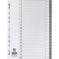 Q-connect register A4 20 tabs gr&aring;