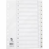 Q-connect register i A4 1-12 i plast i farven hvid