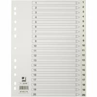 Q-connect register i A4 1-20 i plast i farven hvid