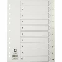Register Q-Connect A4 1-10 Hvid Plast