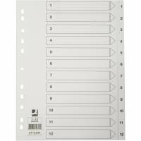 Q-connect register i A4 1-12 i karton i farven hvid