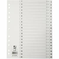 Q-connect A4 register 1-20 i karton hvid