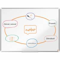 Nobo Premium Plus emaljeret whiteboard 120x90cm hvid