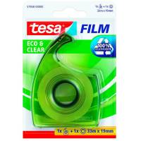 Tesafilm Eco & Clear tape 19mmx33m + tapedispenser gr&oslash;n