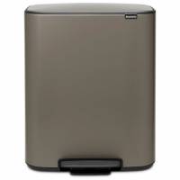 Brabantia BO pedalspand 2x30L Platinum