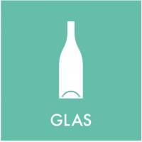 Glas piktogram til kildesortering 12x12cm