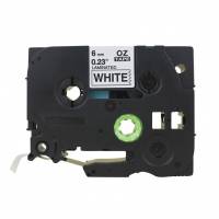 Q-connect TZe-tape 6mm x 8m sort/hvid