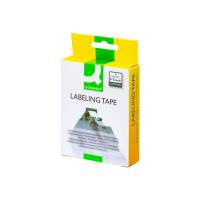 Q-connect TZe-tape 24mmx8m hvid/sort