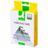Q-connect TZe-tape 24mm x 8m ekstra kl&aelig;b sort/hvid