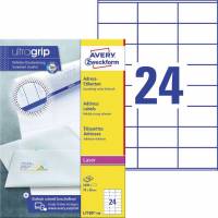 Avery Ultragrip etiketter 36x70mm hvid 2400stk
