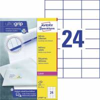 Avery Ultragrip etiketter 37x70mm hvid 2400stk