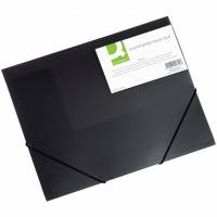 Q-connect 3-klap elastikmappe A4 sort