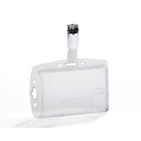 Durable 54x87mm 1-kort kortholder med stropklemme transparent