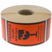 Etiket FRAGILE 120x70mm orange 1000stk