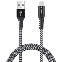 Sandberg Survival lightning USB-kabel 1m sort/hvid