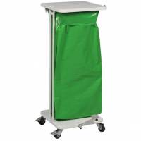 S&aelig;kko-Boy affaldsstativ m/hjul, l&aring;g og pedal 60L hvid