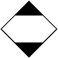 Fareetiket LQ 100x100mm sort/hvid