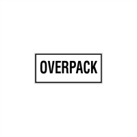 Fareetiket OVERPACK 100x100mm sort/hvid
