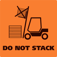 Fareetiket DO NOT STACK 100x100mm orange/sort 250stk