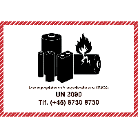 Fareetiket batteri UN3090 engangsbatterier
