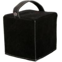 Suede Sqaure d&oslash;rstopper 16x16x22cm sort