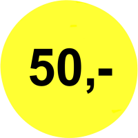 Prisetiketter 50,- gul