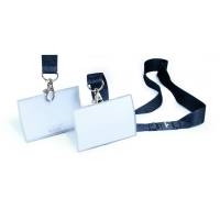 Durable Click Fold navneskilt m/tekstilhalsb&aring;nd 54x90mm