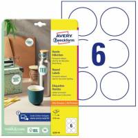 Avery 6229 runde etiketter &Oslash;80mm hvid