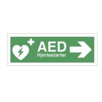 N&oslash;dskilt A4 'hjertestarter' h&oslash;jre pil gr&oslash;n