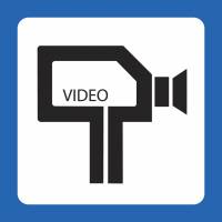 Piktogram 100x100mm 'VIDEO' bl&aring;