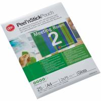 GBC A4 selvkl&aelig;bende lamineringsomslag 75mic klar 25ark