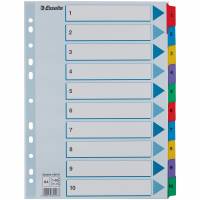 Esselte Mylar A4 register 1-10 farvede faner