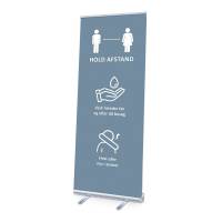 Roll-up 85x200cm 'HOLD AFSTAND' bl&aring;