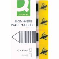 Q-connect indexfane 20x45mm 'underskriv her'
