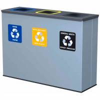 Eco sorteringsstation med s&aelig;kkeholdere 3x60L