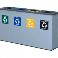 Eco sorteringsstation med s&aelig;kkeholdere 4x60L