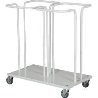 Dobbelt affaldsstativ p&aring; hjul 2x110L hvid
