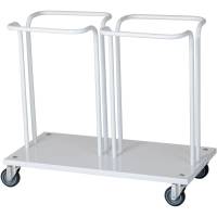 Dobbelt affaldsstativ p&aring; hjul 2x40L hvid